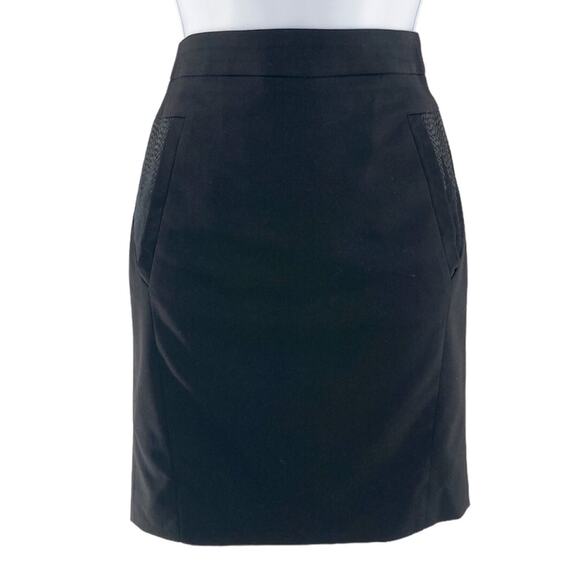 The Kooples Women's  Black Wool Pencil Skirt Knee Length Size 0 EU 32 - Picture 1 of 14